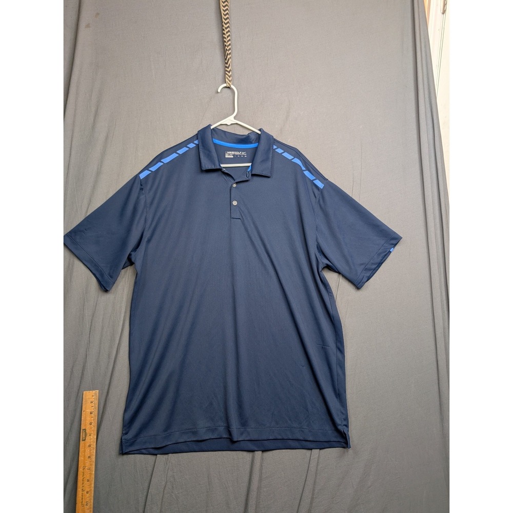 Nike Golf Dri-FIT Graphic Polo Navy/Signal Blue Size 2XL